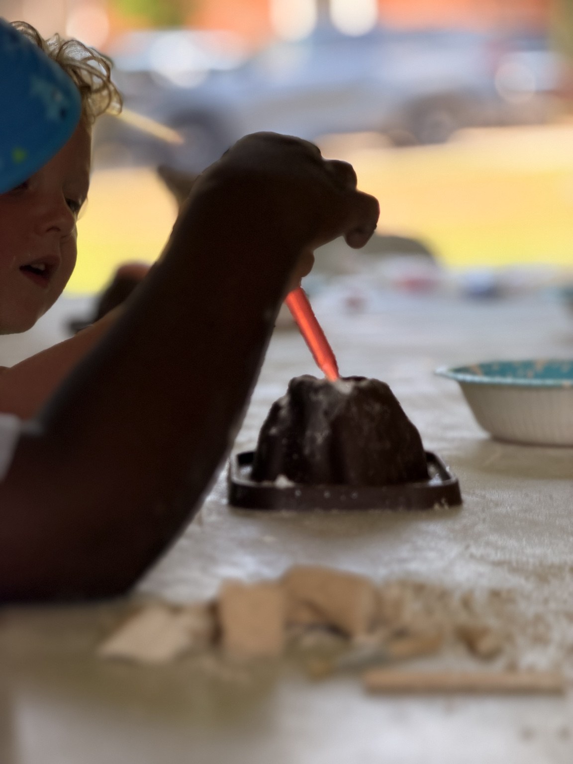 A child working on a hands-on activity